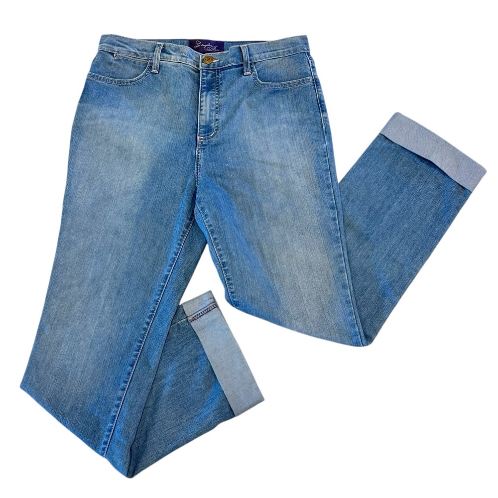 NYDJ Cuffed Light Wash Denim Jeans